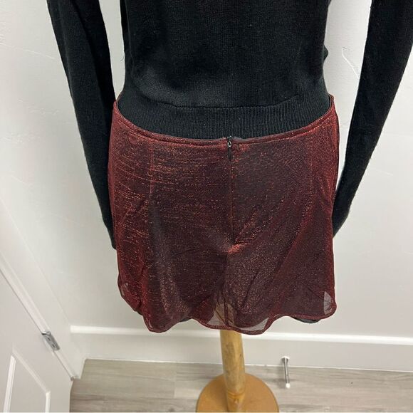 Lip Service miniskirt size L. Sheer red sparkly snakeskin print. Vintage - Picture 9 of 13
